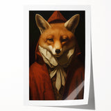 Vintage Animal Art: Fox in Cloak – Retro Animal Illustration