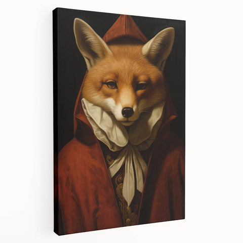 Vintage Animal Art: Fox in Cloak – Retro Animal Illustration