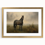 Vintage Animal Art: Majestic Black Horse – Retro Wildlife Print
