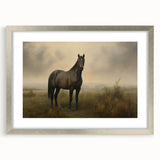 Vintage Animal Art: Majestic Black Horse – Retro Wildlife Print