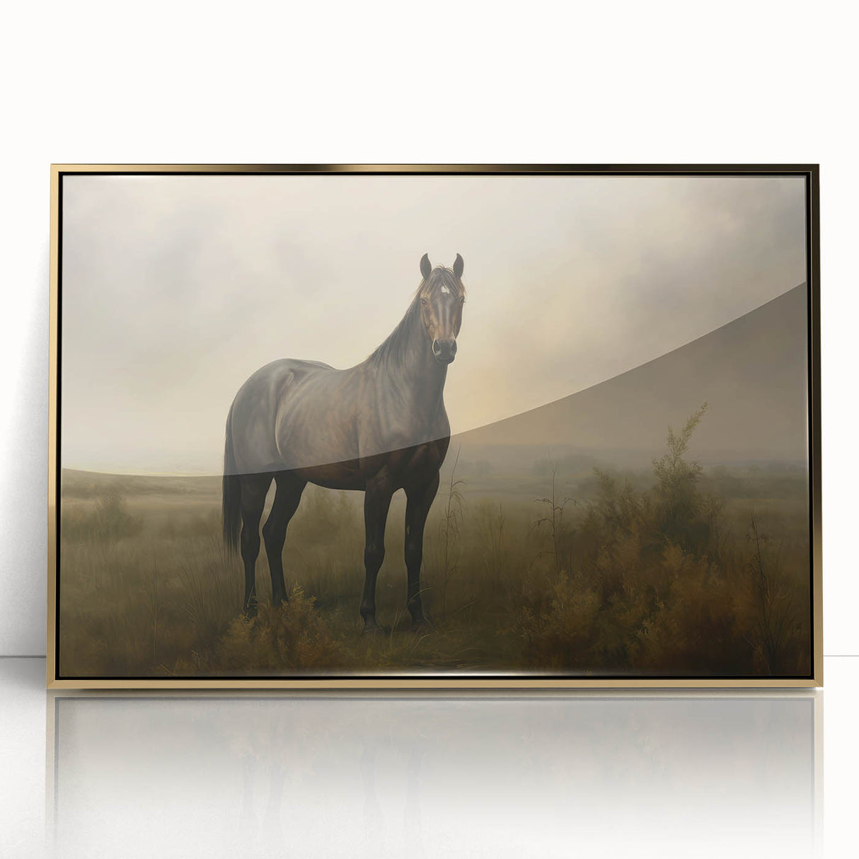 Vintage Animal Art: Majestic Black Horse – Retro Wildlife Print