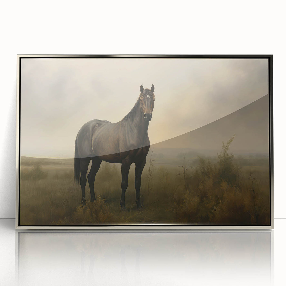 Vintage Animal Art: Majestic Black Horse – Retro Wildlife Print