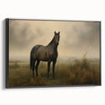 Vintage Animal Art: Majestic Black Horse – Retro Wildlife Print