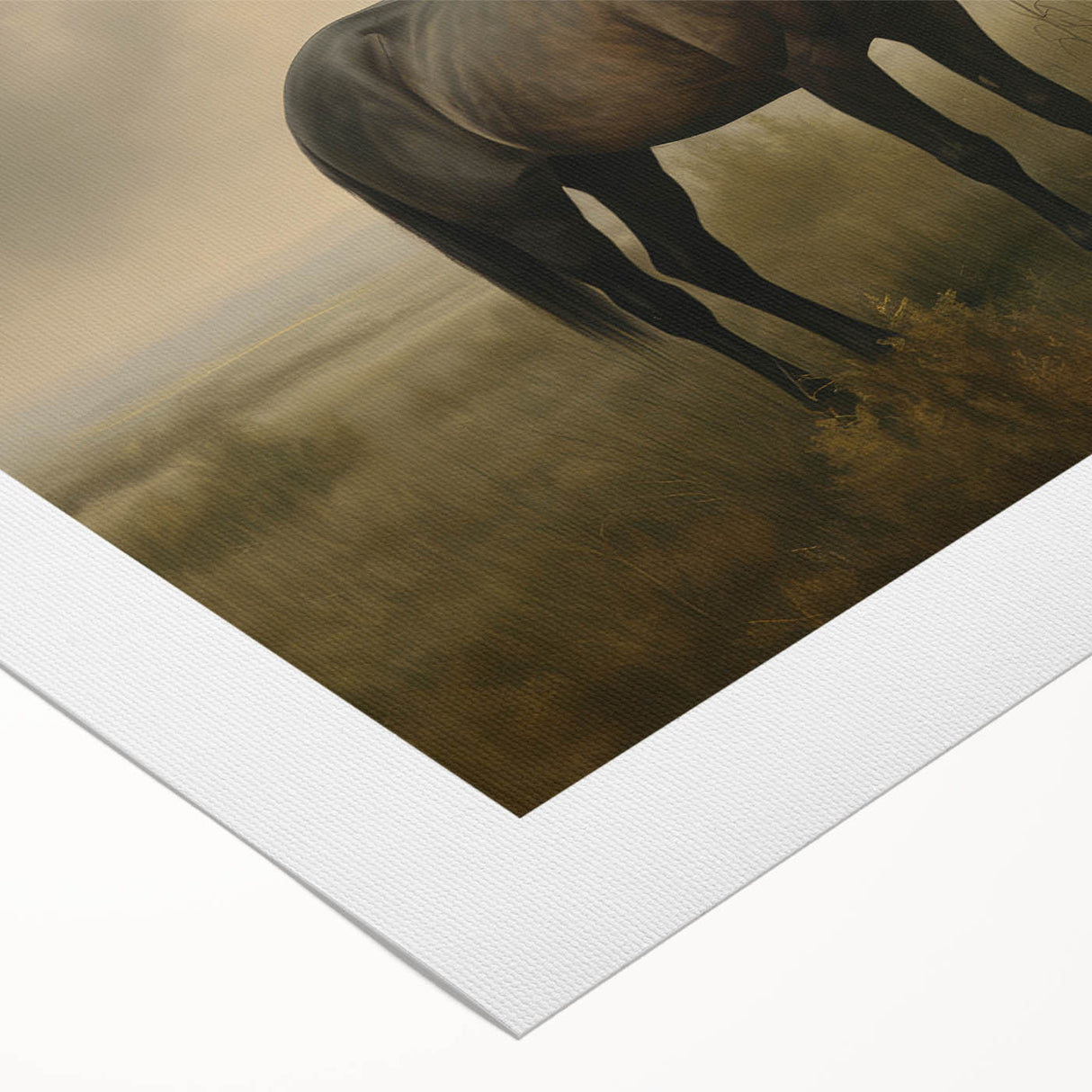 Vintage Animal Art: Majestic Black Horse – Retro Wildlife Print