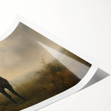 Vintage Animal Art: Majestic Black Horse – Retro Wildlife Print