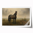 Vintage Animal Art: Majestic Black Horse – Retro Wildlife Print