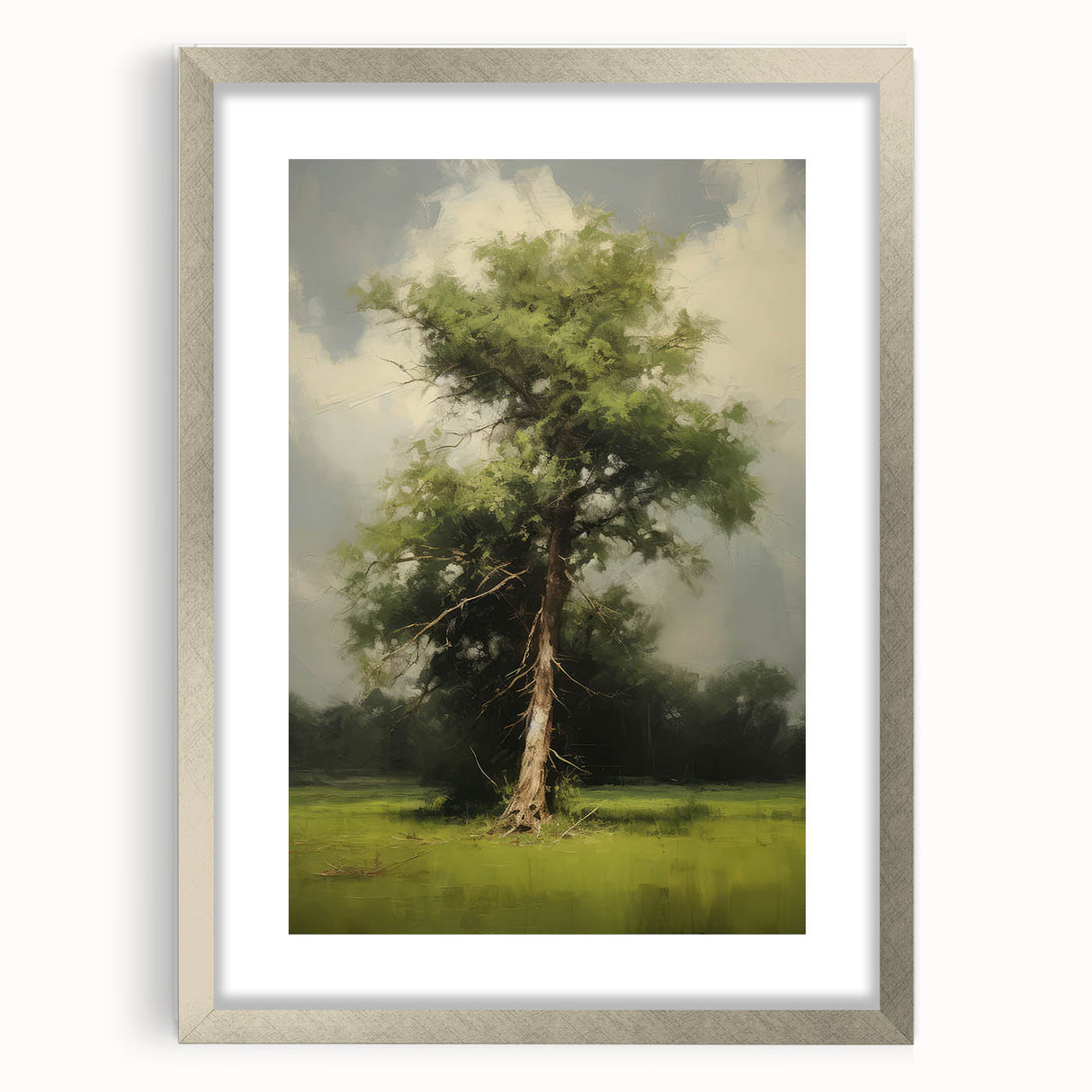 Vintage Nature Art: Majestic Tree Antique Landscape Print