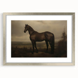 Vintage Animal Art: Majestic Black Horse – Retro Wildlife Print