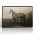 Vintage Animal Art: Majestic Black Horse – Retro Wildlife Print