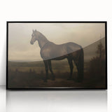 Vintage Animal Art: Majestic Black Horse – Retro Wildlife Print