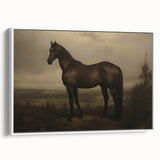 Vintage Animal Art: Majestic Black Horse – Retro Wildlife Print