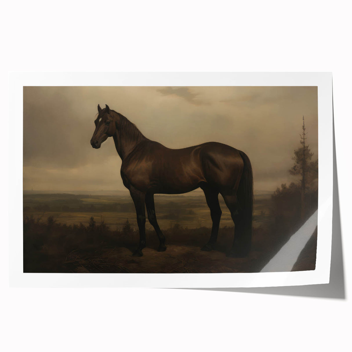 Vintage Animal Art: Majestic Black Horse – Retro Wildlife Print