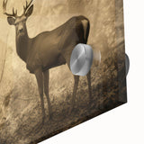 Vintage Animal Art: Deer in Forest – Retro Wildlife Illustration