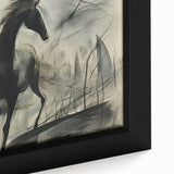 Vintage Animal Art: Abstract Horses – Retro Wildlife Illustration