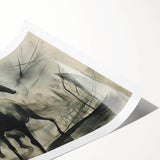 Vintage Animal Art: Abstract Horses – Retro Wildlife Illustration