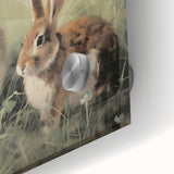 Vintage Animal Art: Rabbits in Grass – Retro Wildlife Illustration