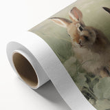 Vintage Animal Art: Rabbits in Grass – Retro Wildlife Illustration