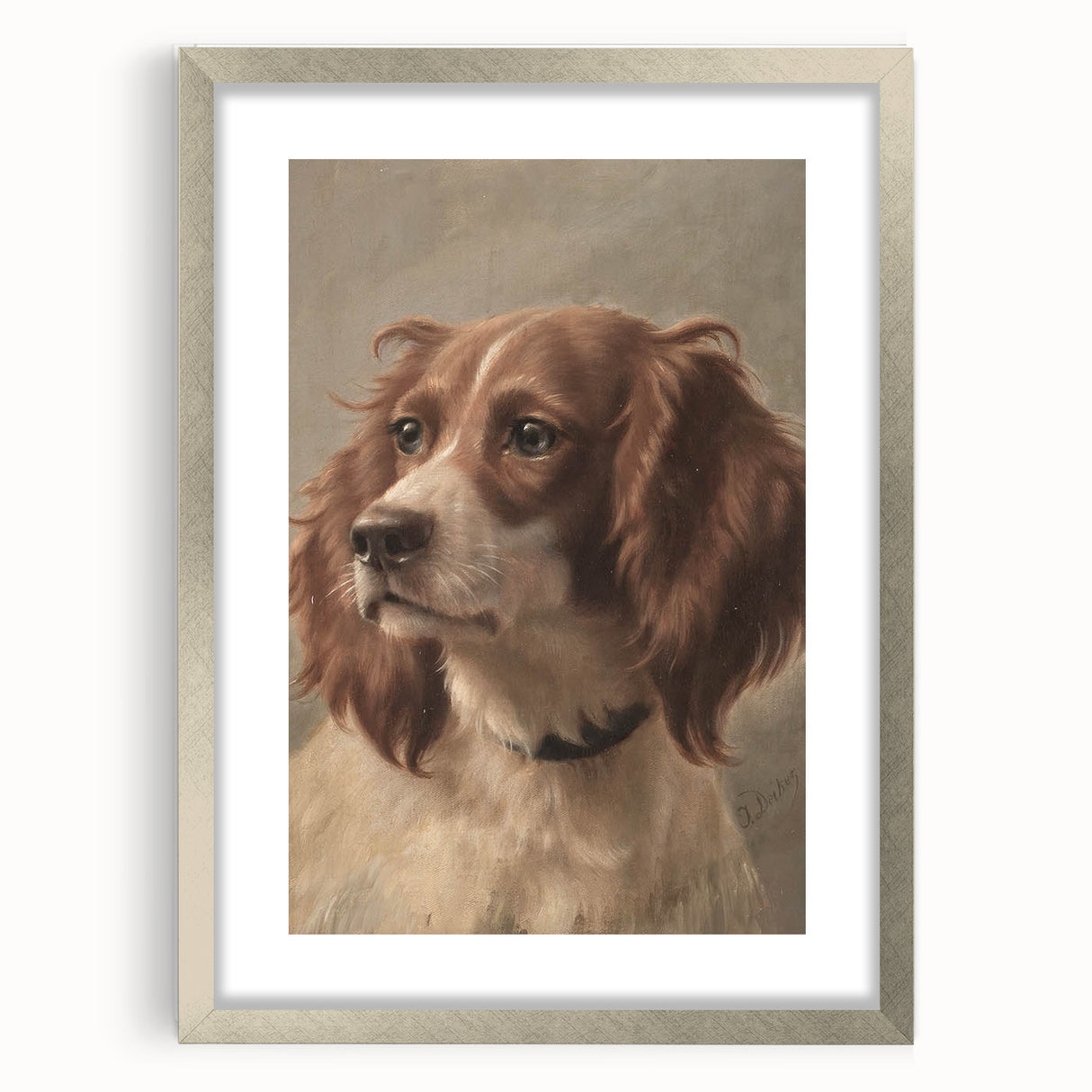Vintage Animal Art – Loyal Dog in Classic Pet Portrait Print