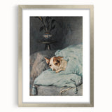 Vintage Animal Art – Cozy Dog in Classic Pet Portrait Print