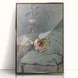 Vintage Animal Art – Cozy Dog in Classic Pet Portrait Print
