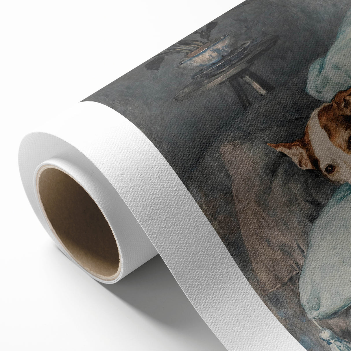 Vintage Animal Art – Cozy Dog in Classic Pet Portrait Print