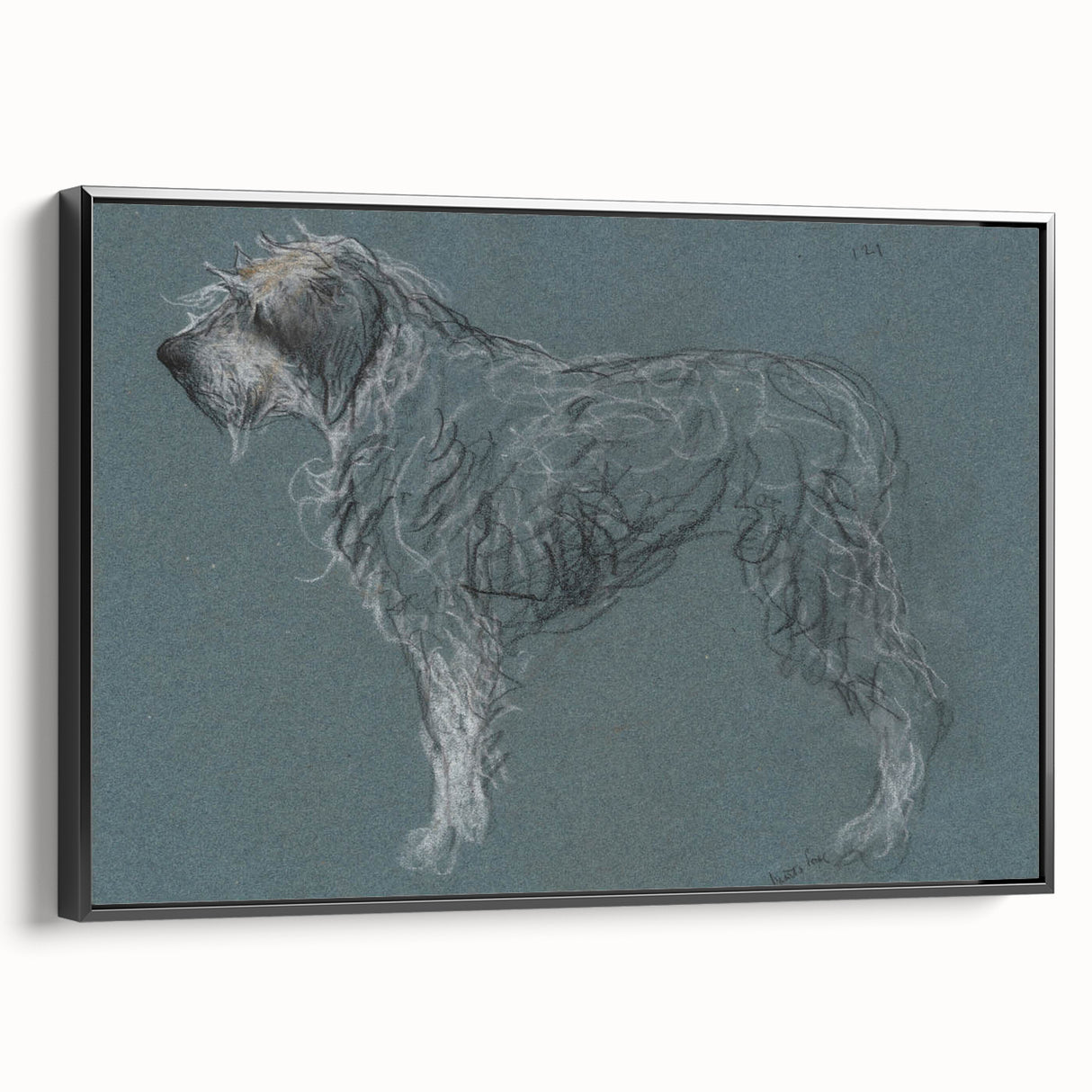 Vintage Animal Art – Sketch of a Dog in Classic Retro Illustration