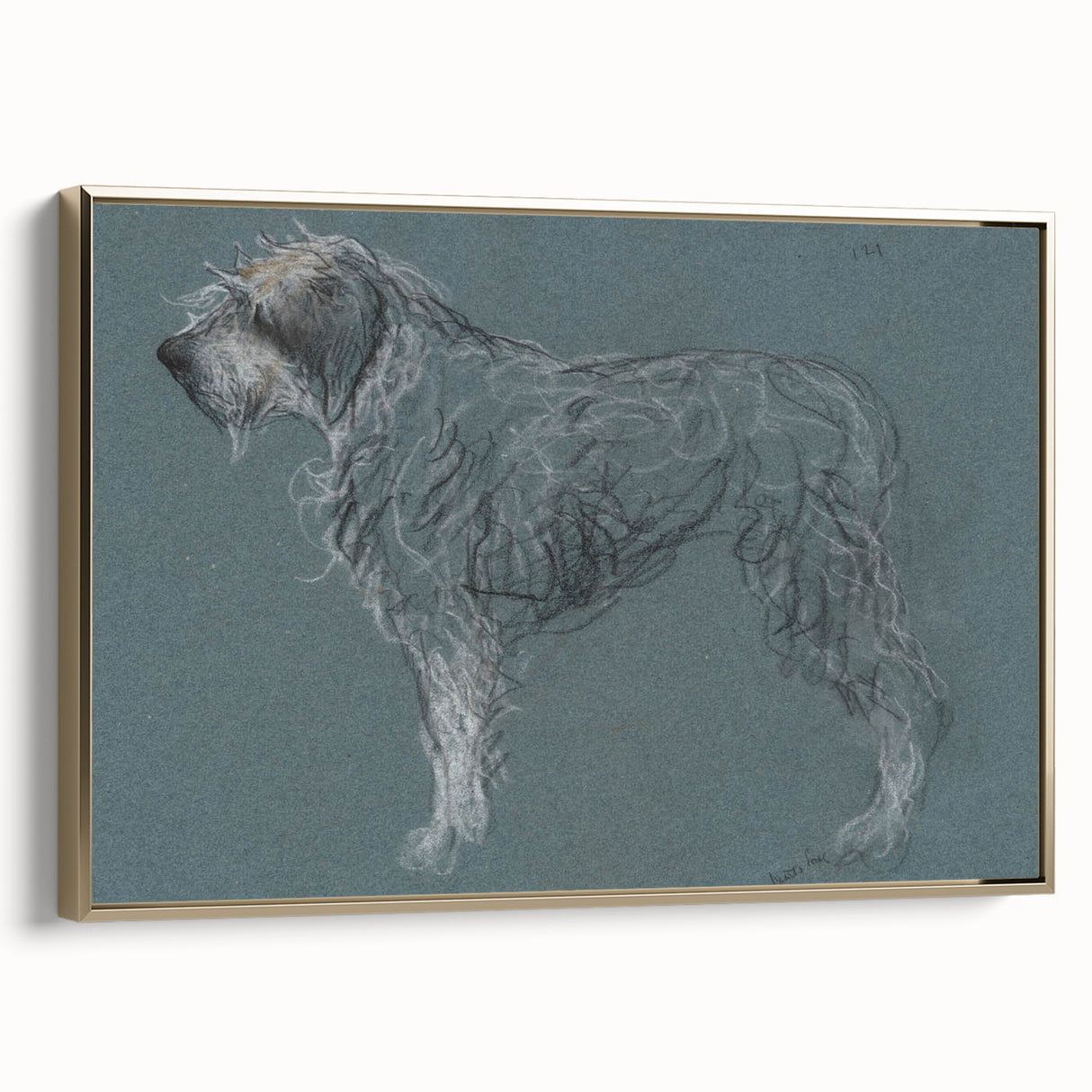 Vintage Animal Art – Sketch of a Dog in Classic Retro Illustration