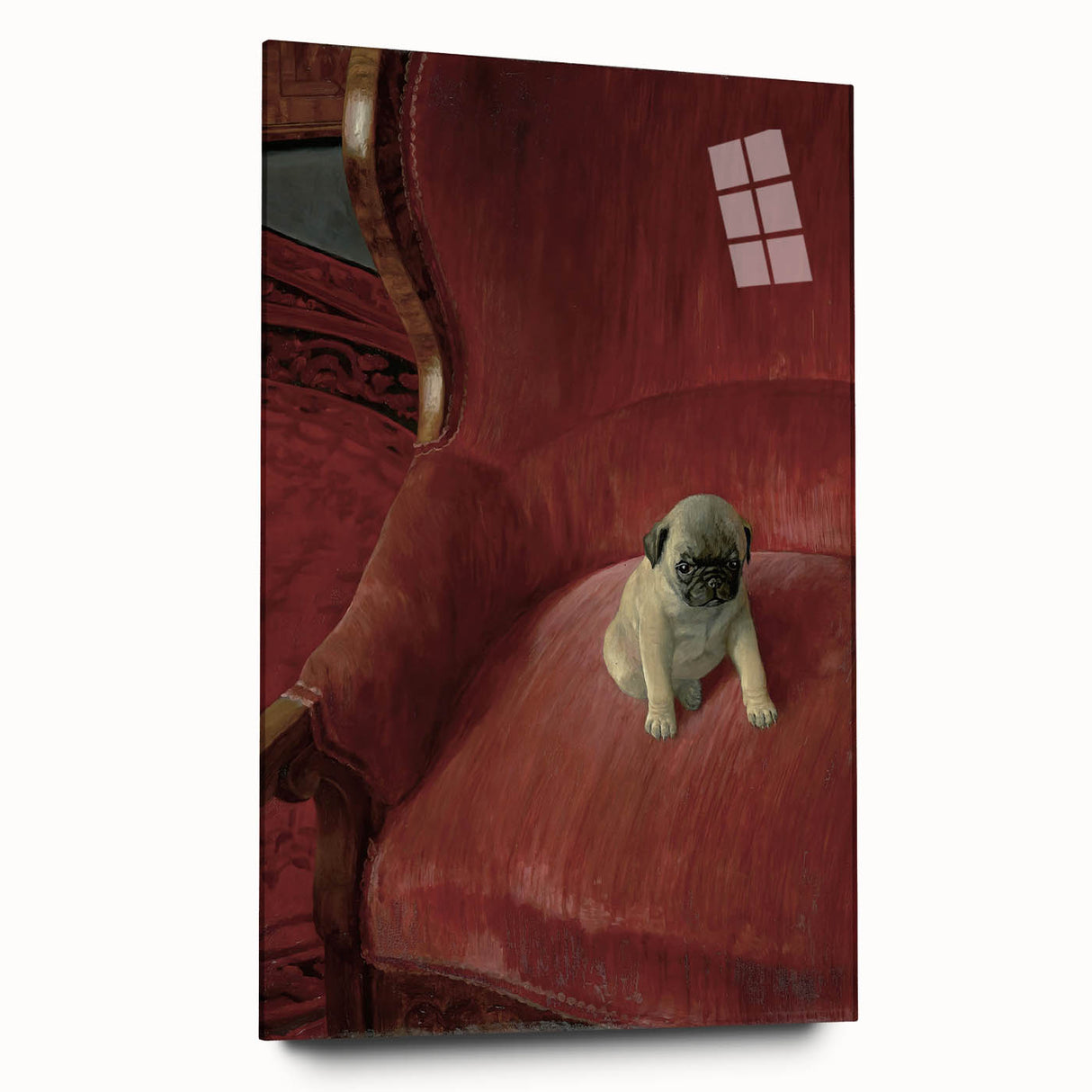 Vintage Animal Art – Playful Pug in Classic Pet Portrait