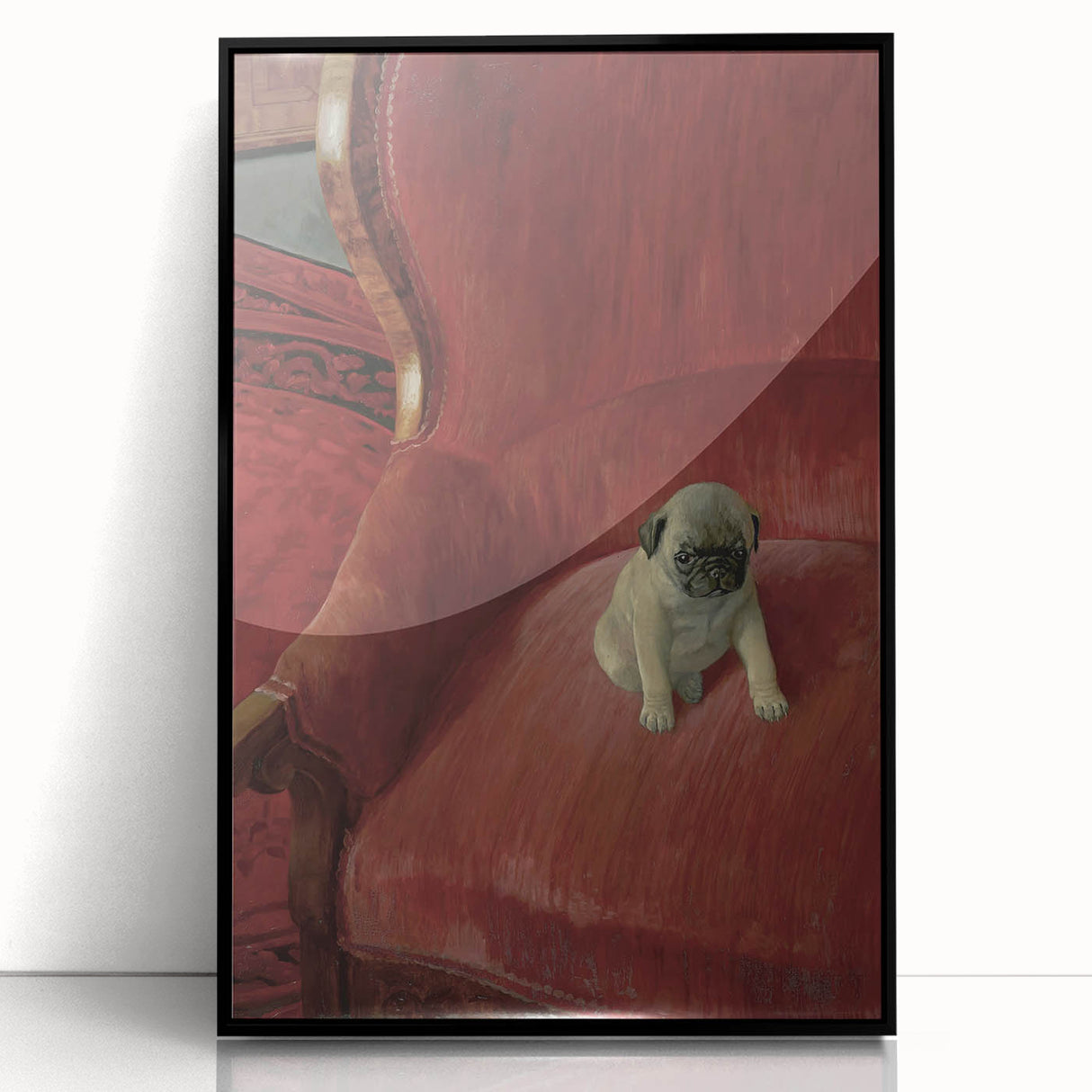 Vintage Animal Art – Playful Pug in Classic Pet Portrait