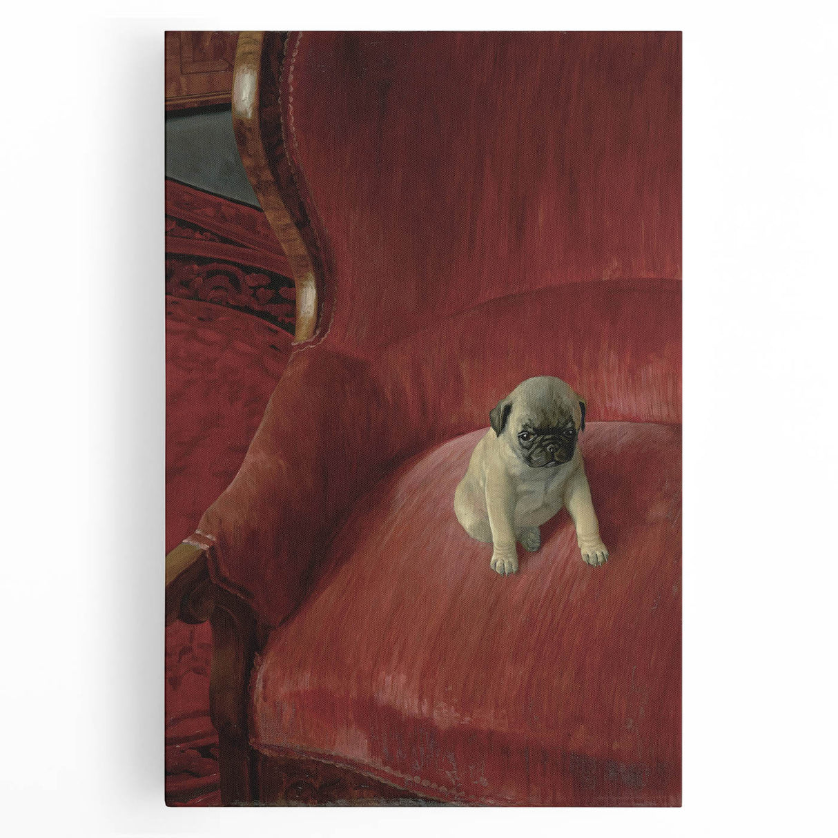 Vintage Animal Art – Playful Pug in Classic Pet Portrait