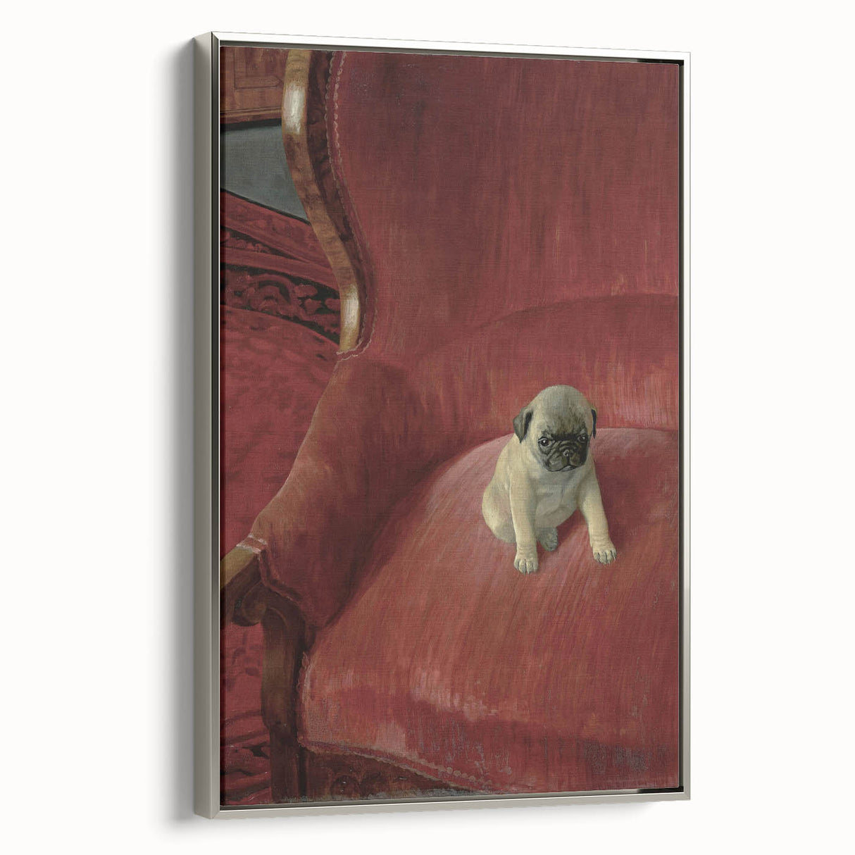 Vintage Animal Art – Playful Pug in Classic Pet Portrait