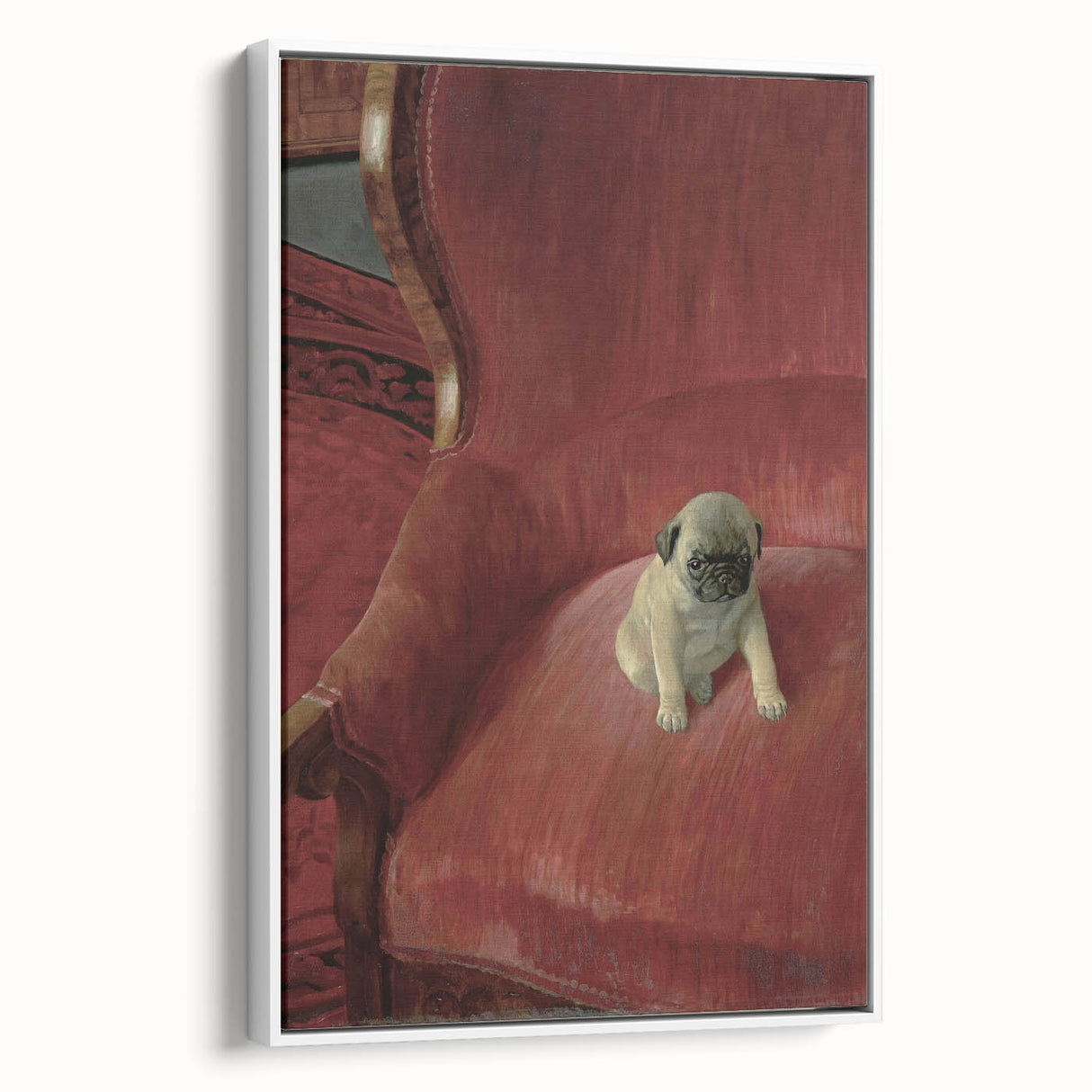 Vintage Animal Art – Playful Pug in Classic Pet Portrait