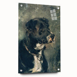 Vintage Animal Art – Majestic Black Dog in Classic Portrait