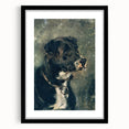Vintage Animal Art – Majestic Black Dog in Classic Portrait