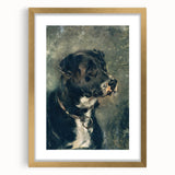Vintage Animal Art – Majestic Black Dog in Classic Portrait