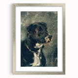Vintage Animal Art – Majestic Black Dog in Classic Portrait