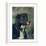 Vintage Animal Art – Majestic Black Dog in Classic Portrait