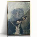 Vintage Animal Art – Majestic Black Dog in Classic Portrait