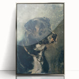 Vintage Animal Art – Majestic Black Dog in Classic Portrait