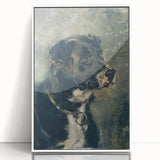 Vintage Animal Art – Majestic Black Dog in Classic Portrait