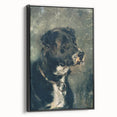 Vintage Animal Art – Majestic Black Dog in Classic Portrait