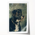Vintage Animal Art – Majestic Black Dog in Classic Portrait
