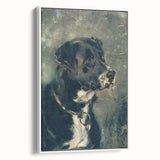 Vintage Animal Art – Majestic Black Dog in Classic Portrait