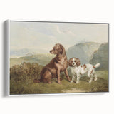 Vintage Animal Art: Two Dogs in Nature – Retro Wildlife Illustration