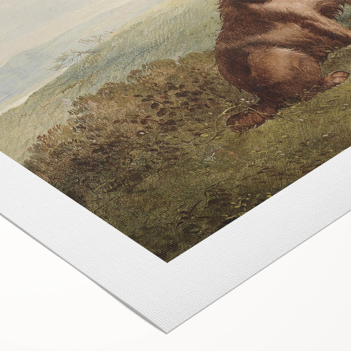 Vintage Animal Art: Two Dogs in Nature – Retro Wildlife Illustration