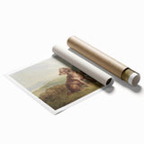 Vintage Animal Art: Two Dogs in Nature – Retro Wildlife Illustration