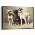 Vintage Animal Art: Trio of Dogs – Retro Wildlife Illustration