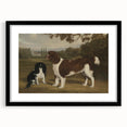 Vintage Animal Art: Two Dogs in Landscape – Retro Wildlife Illustration