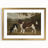 Vintage Animal Art: Two Dogs in Landscape – Retro Wildlife Illustration