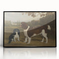 Vintage Animal Art: Two Dogs in Landscape – Retro Wildlife Illustration